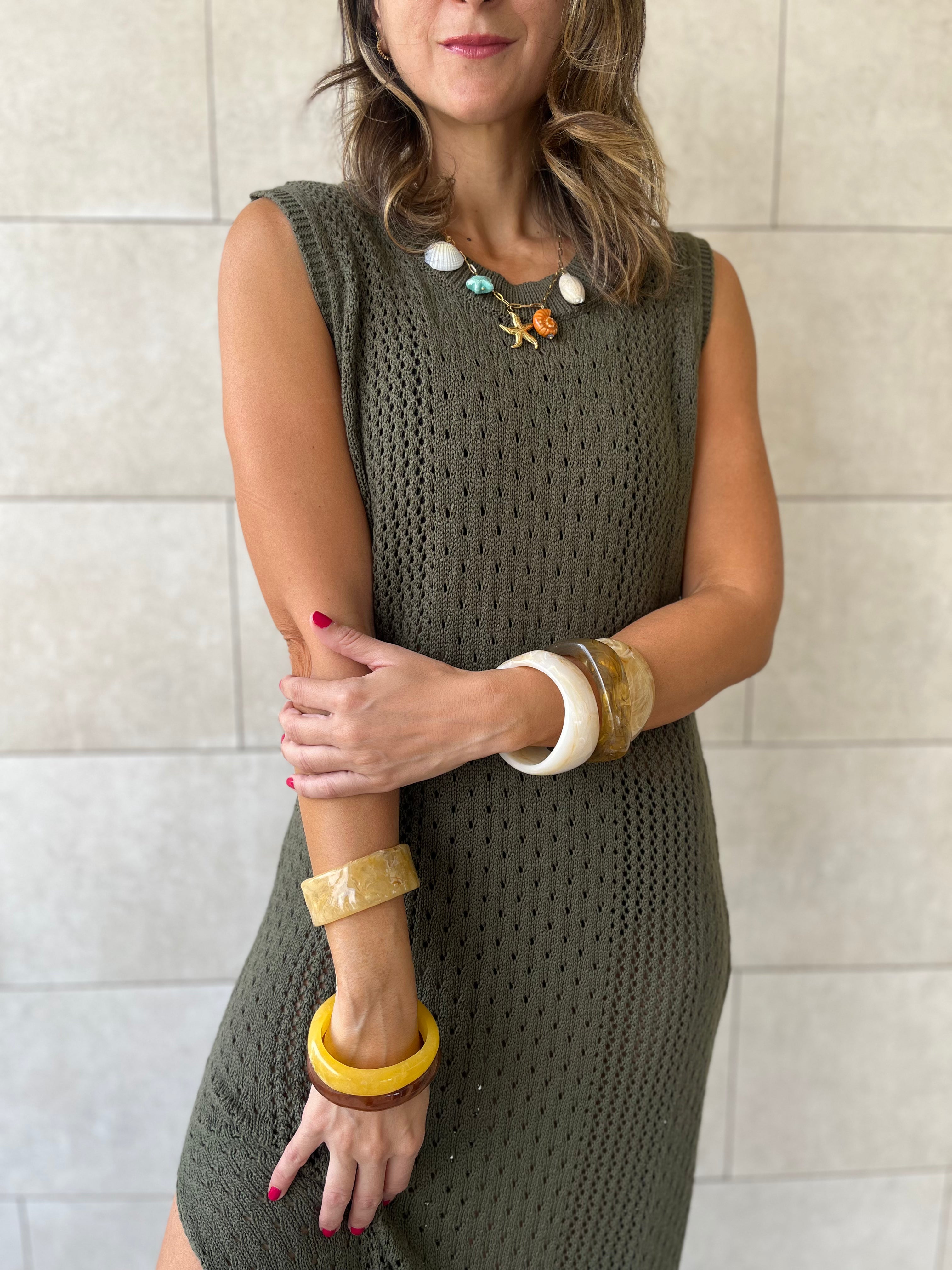 Olive Salt & Sun Crochet Dress