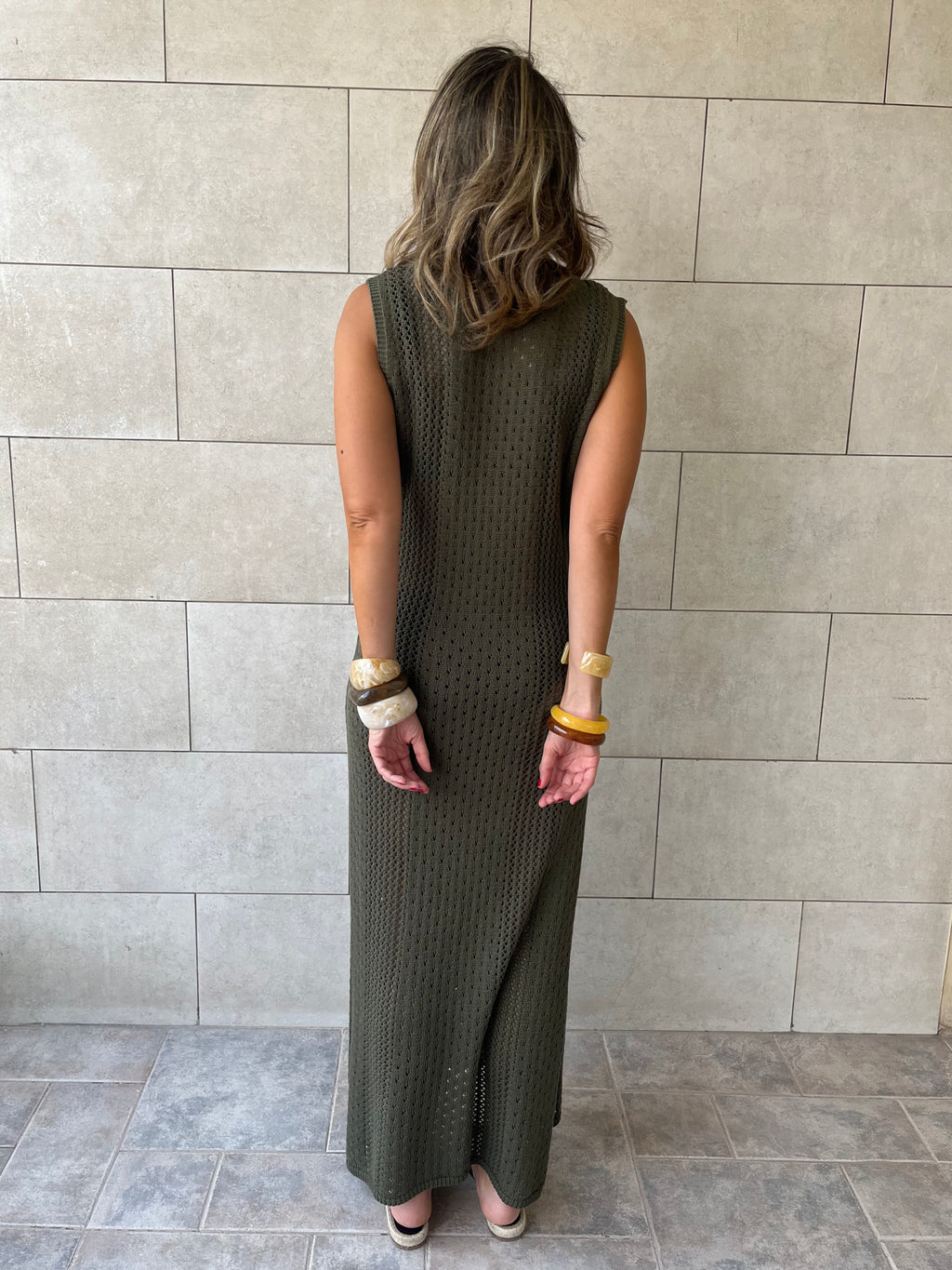 Olive Salt & Sun Crochet Dress