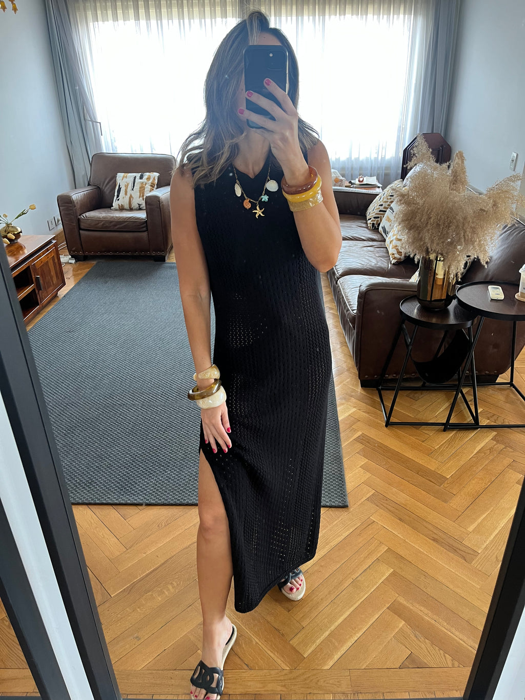 Black Salt & Sun Crochet Dress