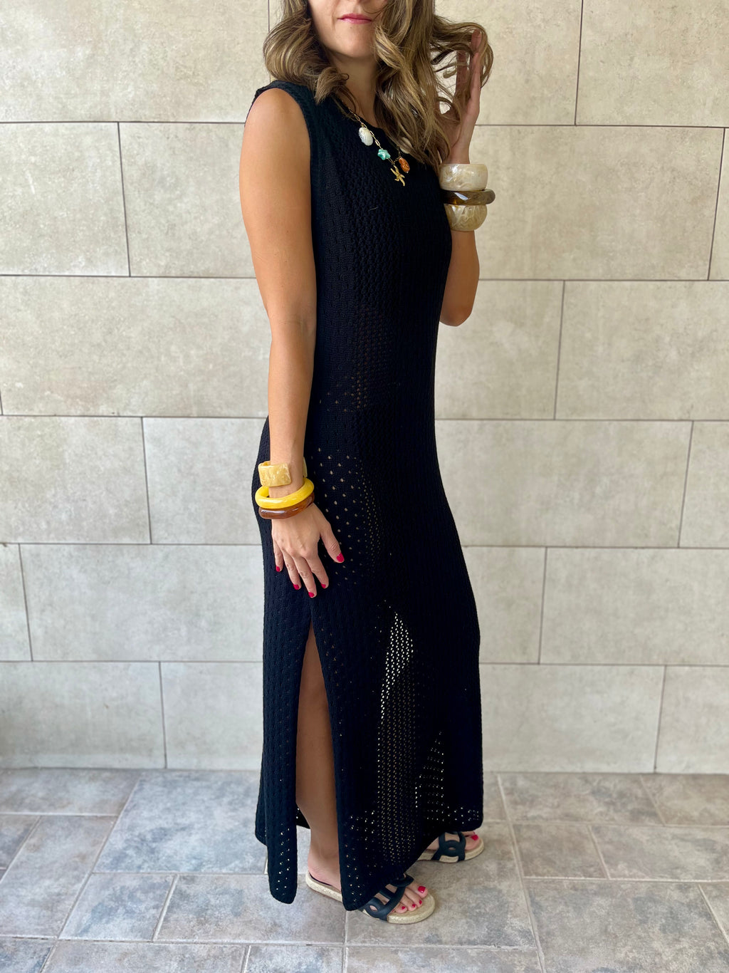 Black Salt & Sun Crochet Dress
