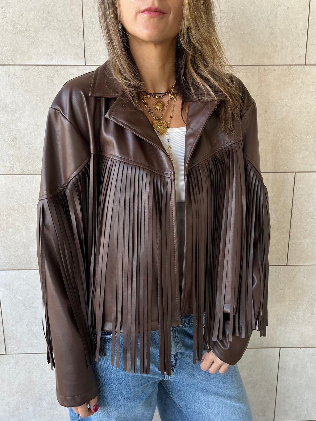Dark Chocolate Brown Fringe It Out Leather Jacket