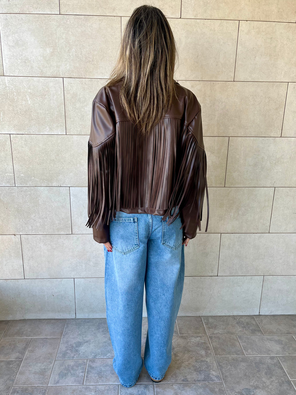 Dark Chocolate Brown Fringe It Out Leather Jacket