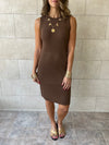 Chocolate Brown 101 Interknit Basic Short Dress
