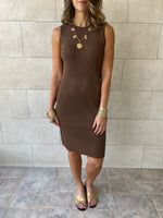 Chocolate Brown 101 Interknit Basic Short Dress