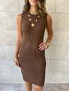 Chocolate Brown 101 Interknit Basic Short Dress