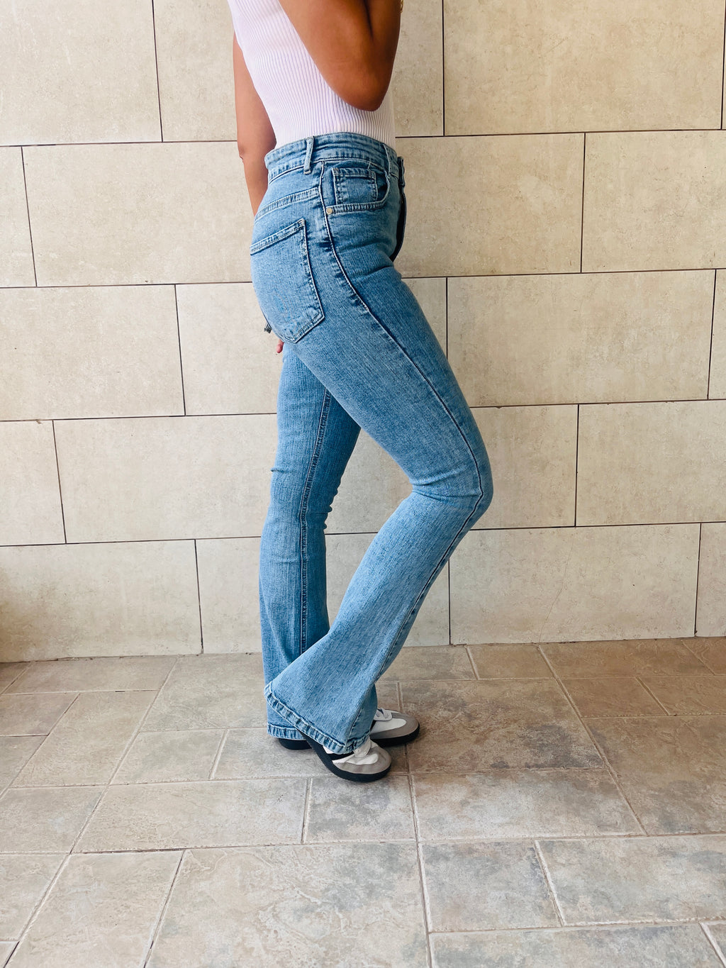 Blue Slim Flare Jeans