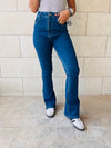 Dark Blue Slim Flare Jeans