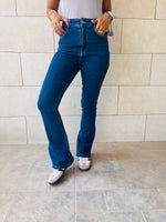 Dark Blue Slim Flare Jeans