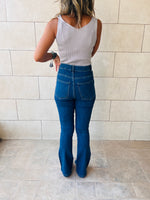 Dark Blue Slim Flare Jeans