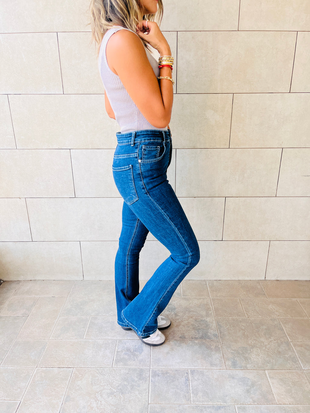 Grey 120 Knit V Tank Top