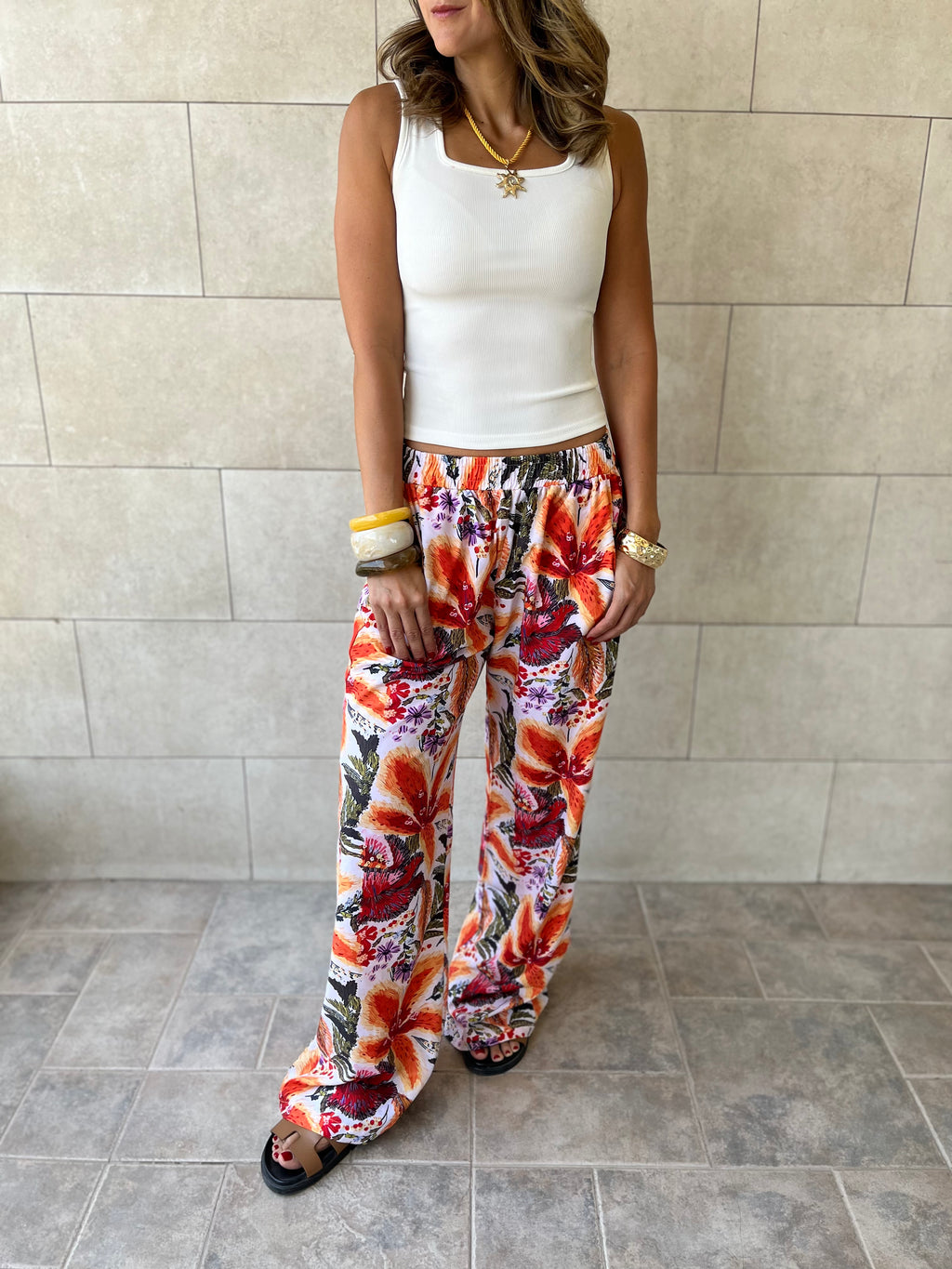 Tropical Printed Pants