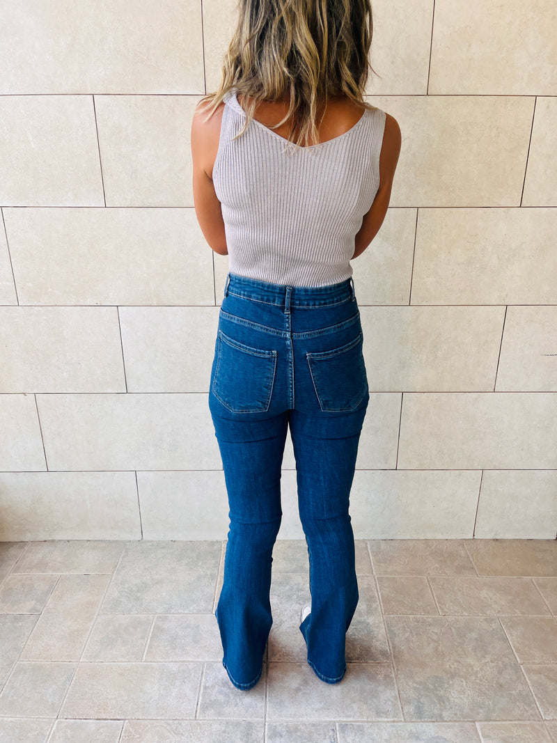 Grey 120 Knit V Tank Top