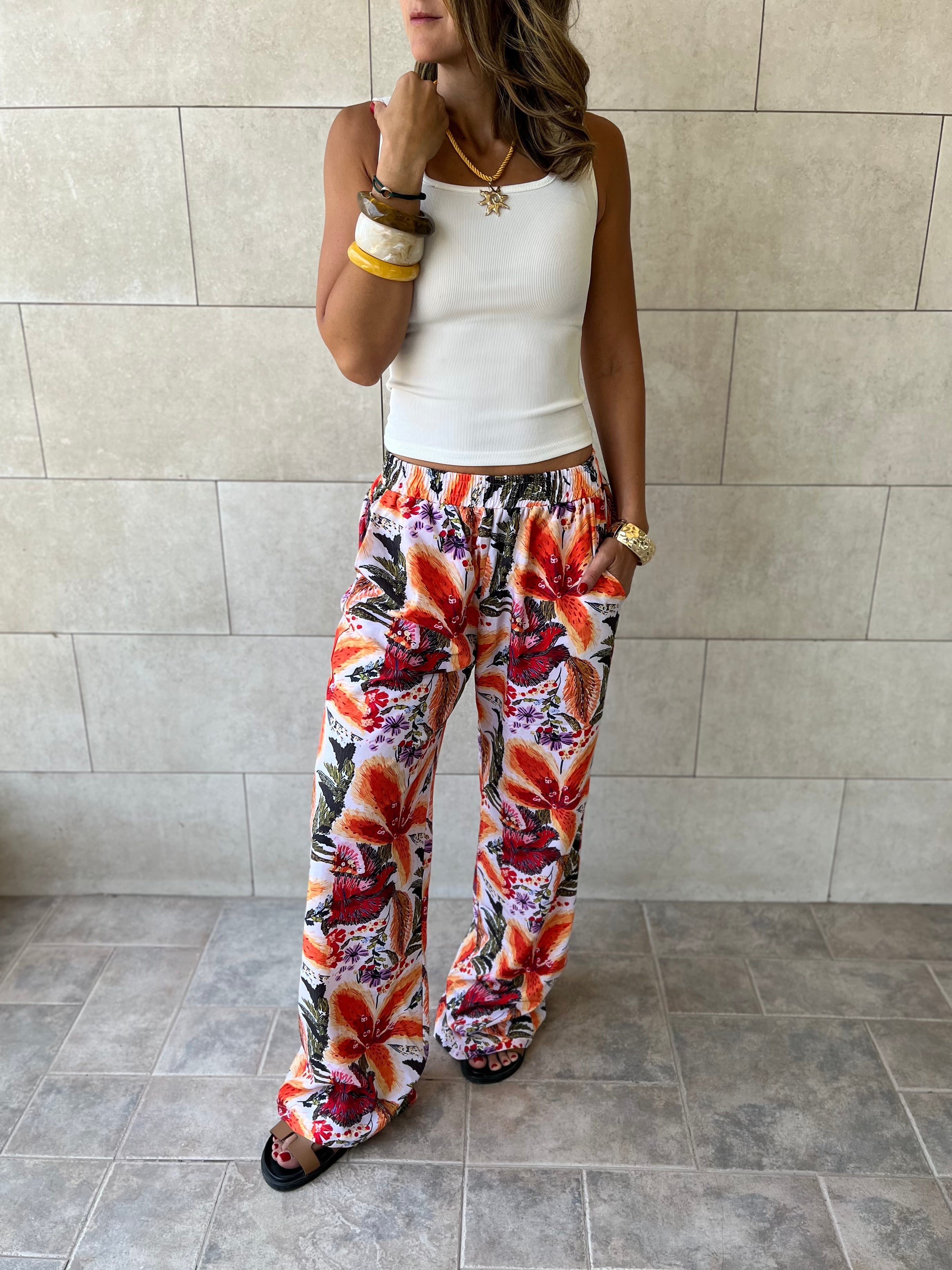 Tropical Printed Pants