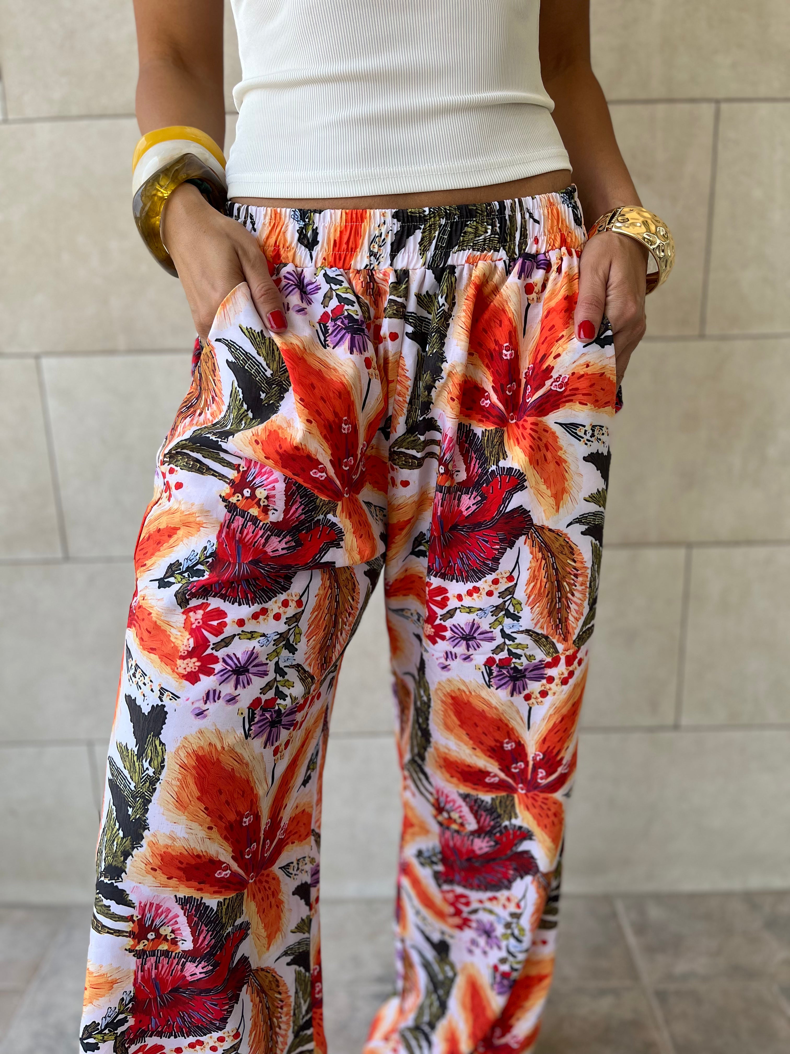 Tropical Printed Pants