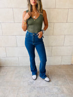 Olive 120 Knit V Tank Top