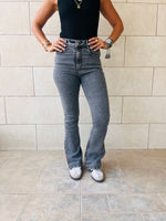 Grey Slim Flare Jeans