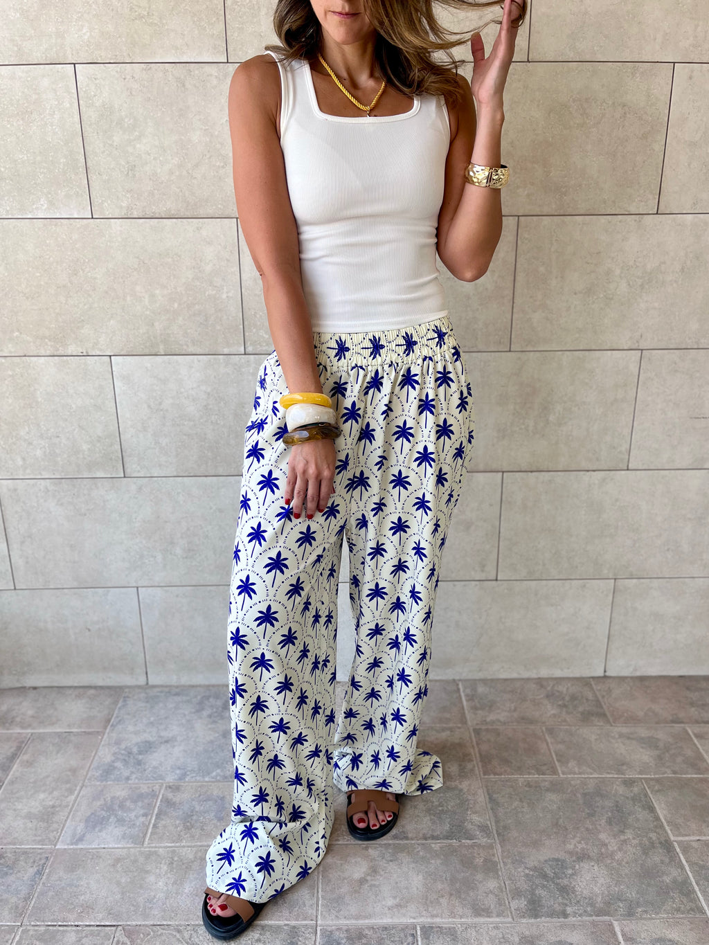 Blue Palms Printed Pants