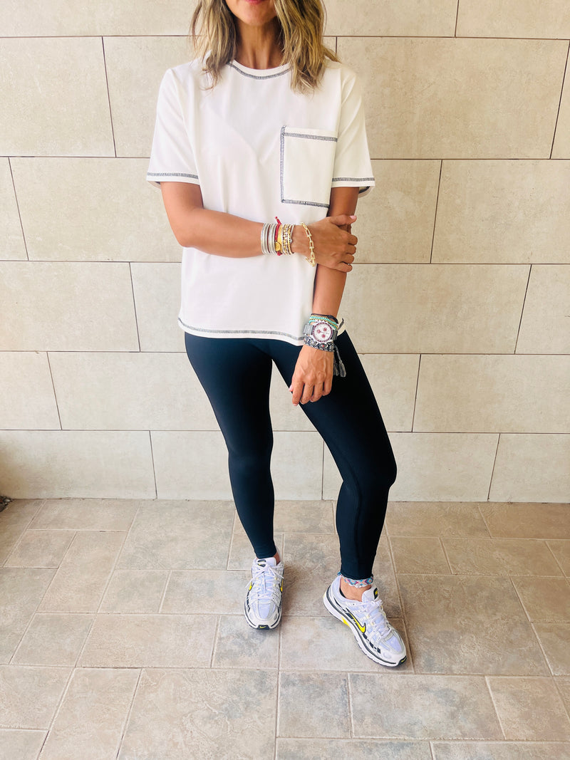 White Stitchy Tee