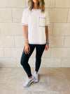 White Stitchy Tee