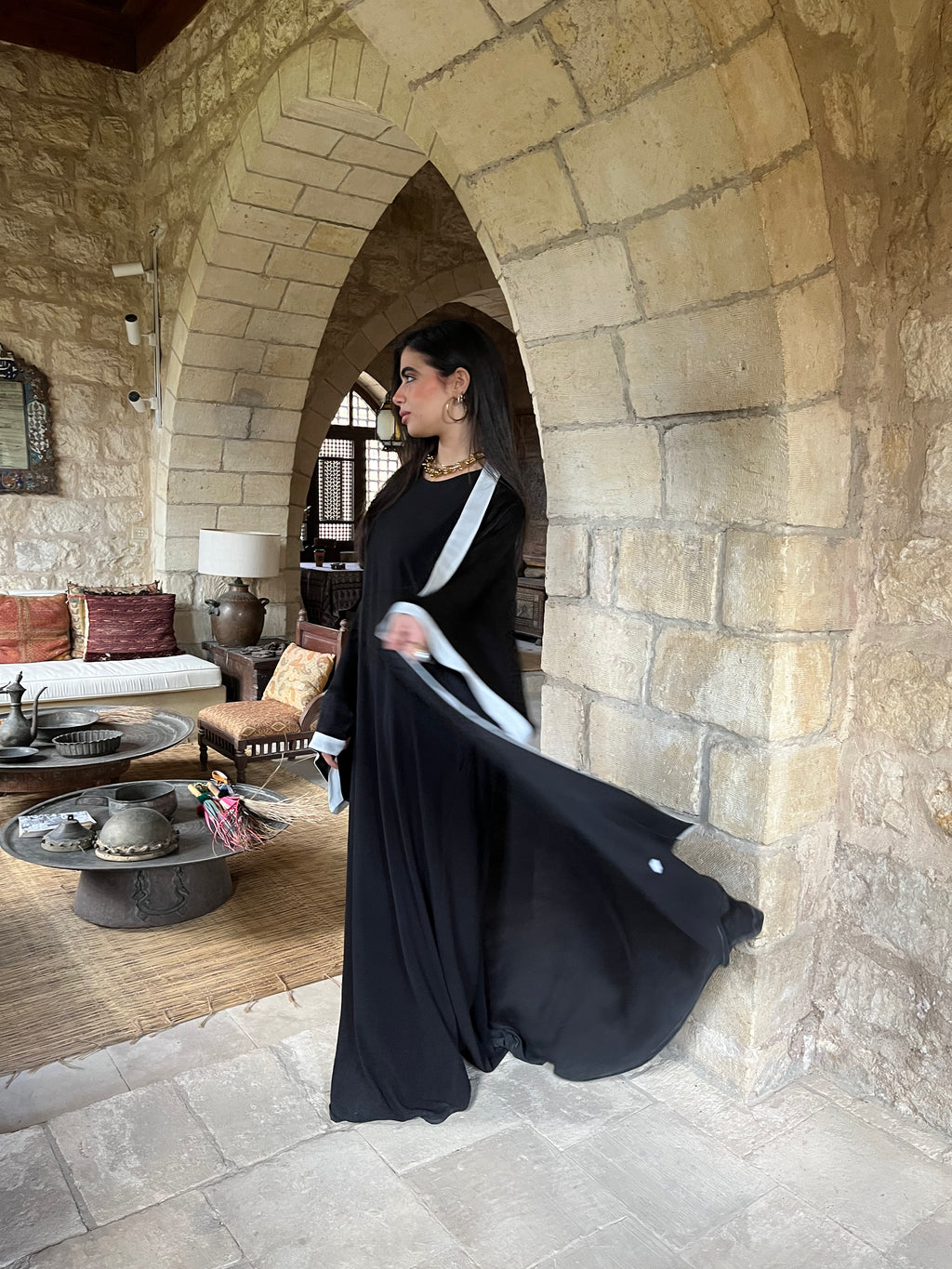 Black Border Glowy Kimono