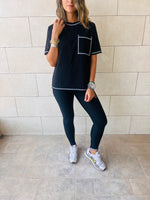 Black Stitchy Tee