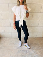 White Middle Bow Tee