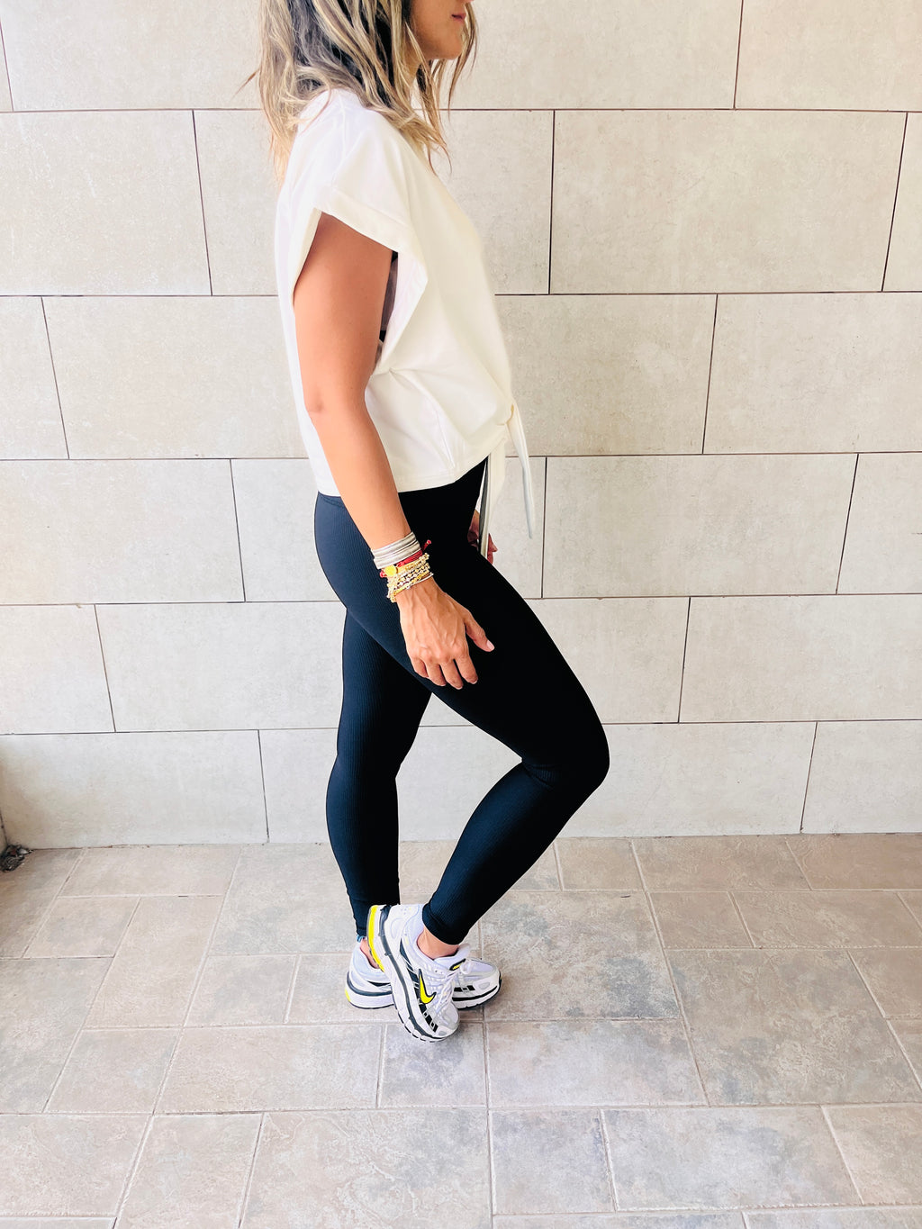 White Middle Bow Tee