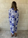 Blues Printed Rope Kimono