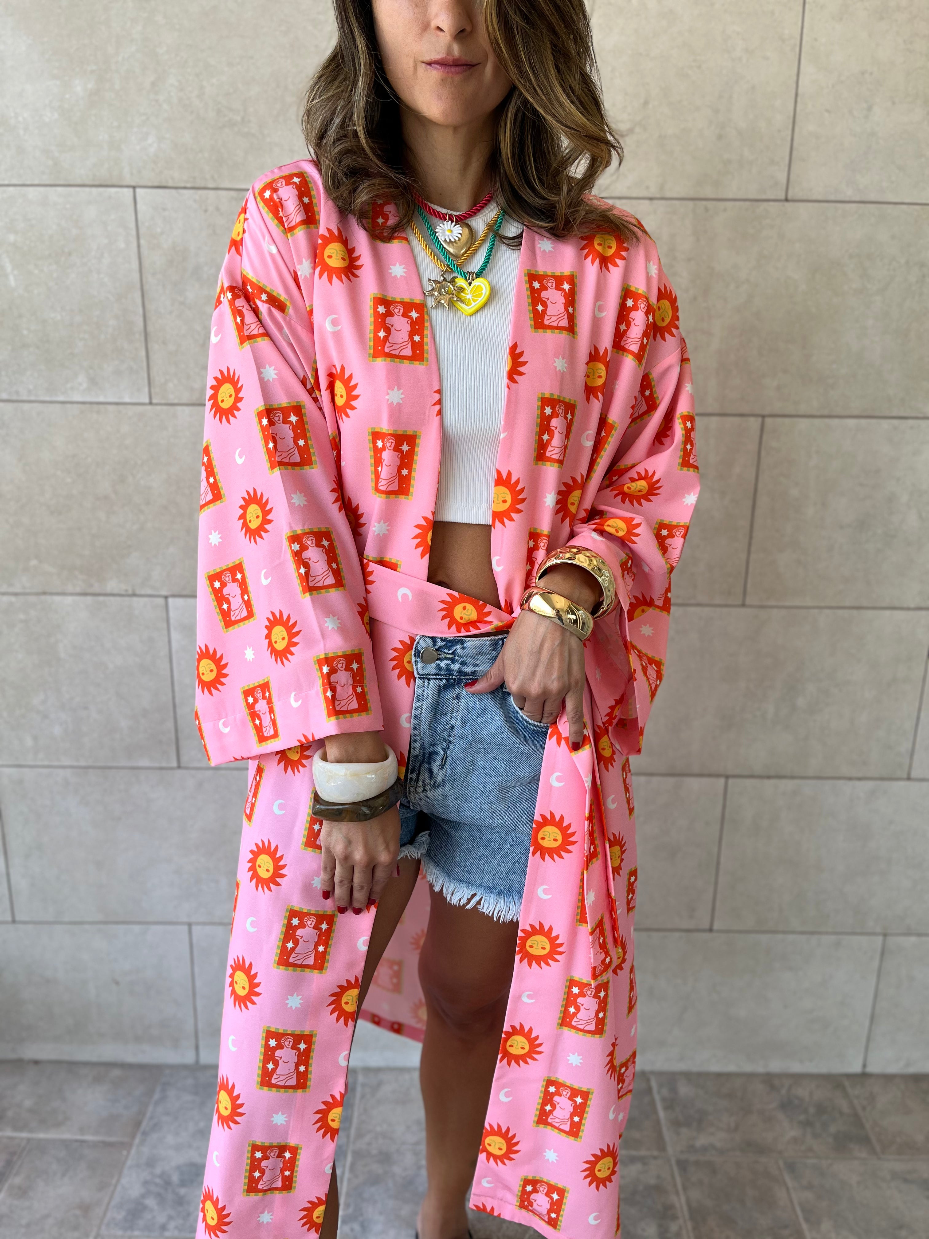 Sunset Printed Kimono