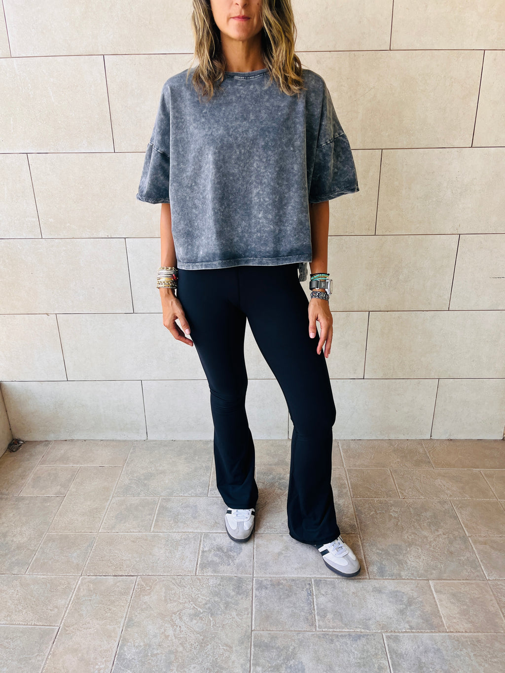 Acid Wash High Low Tee