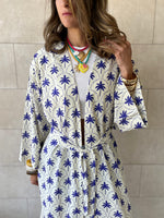 Blue Palms Printed Kimono