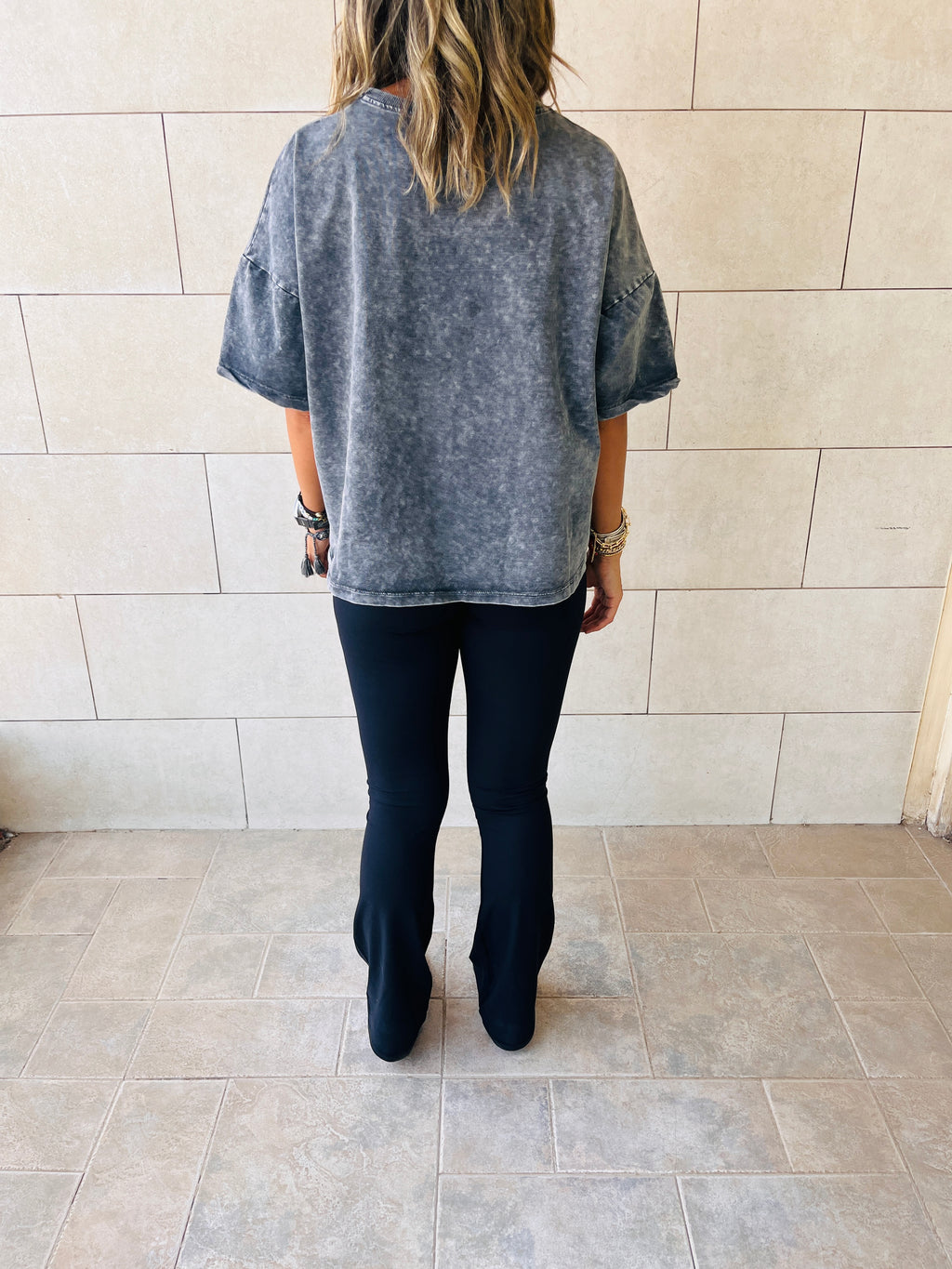 Acid Wash High Low Tee