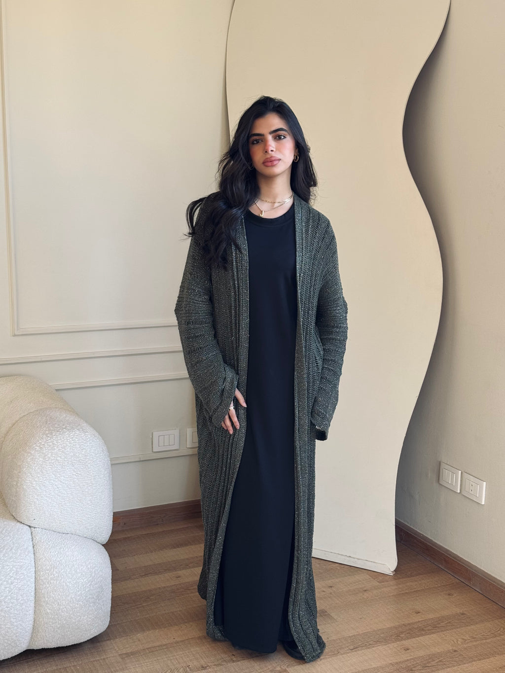 Olive Shine on kimono