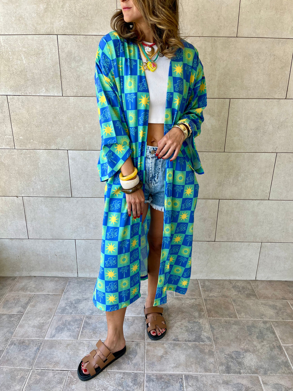 Midnight Printed Rope Kimono