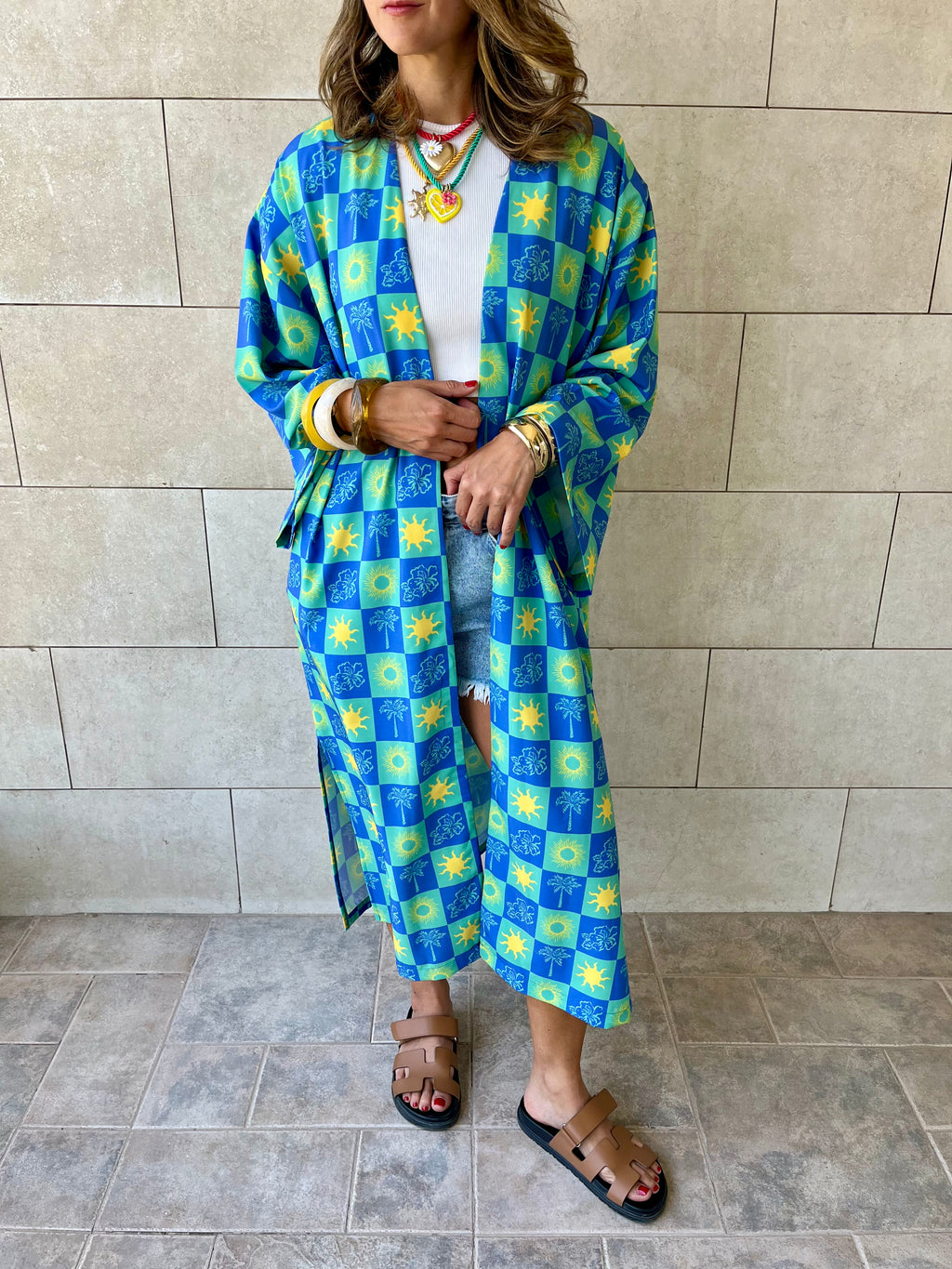 Midnight Printed Rope Kimono