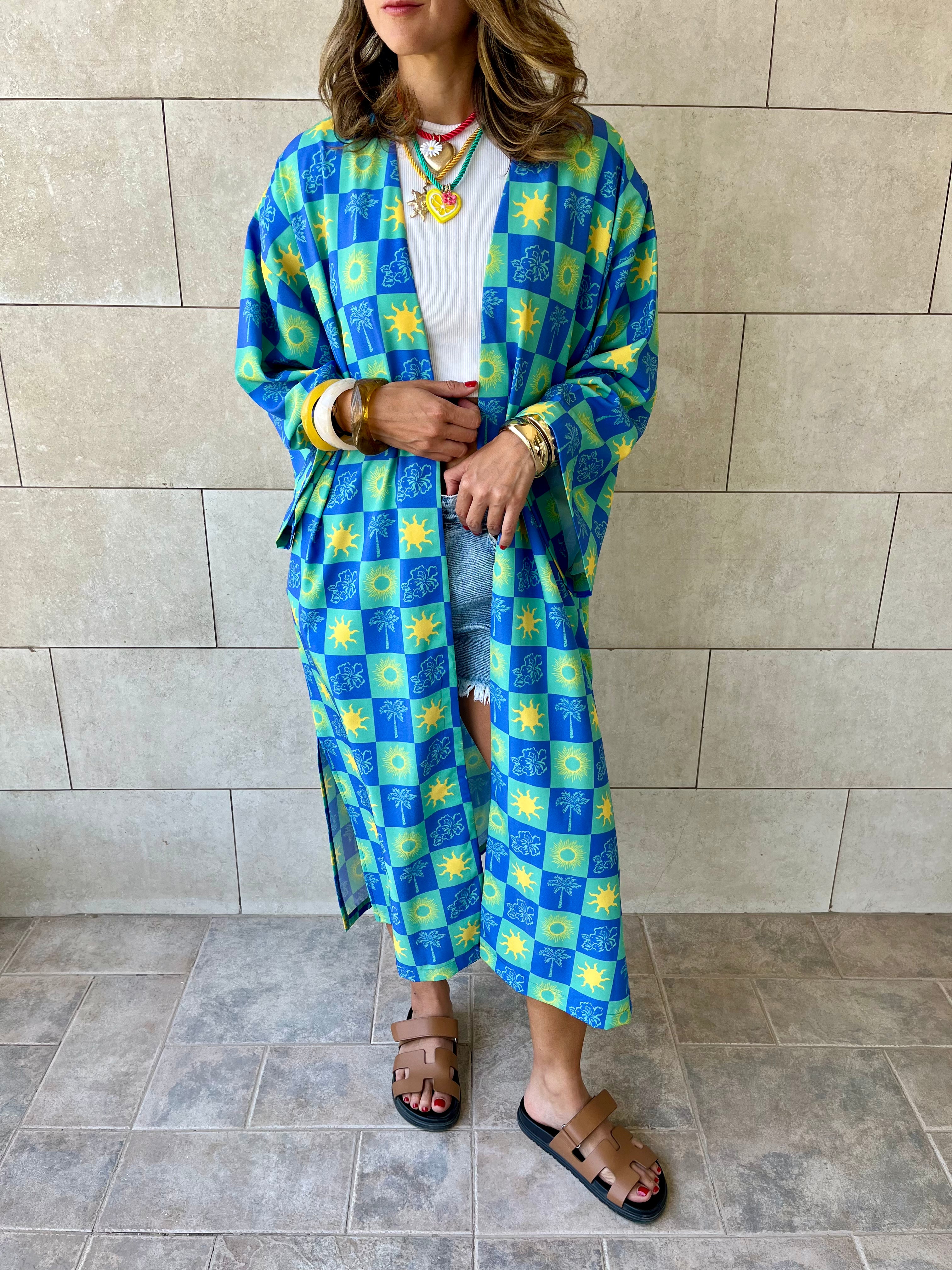 Midnight Printed Rope Kimono