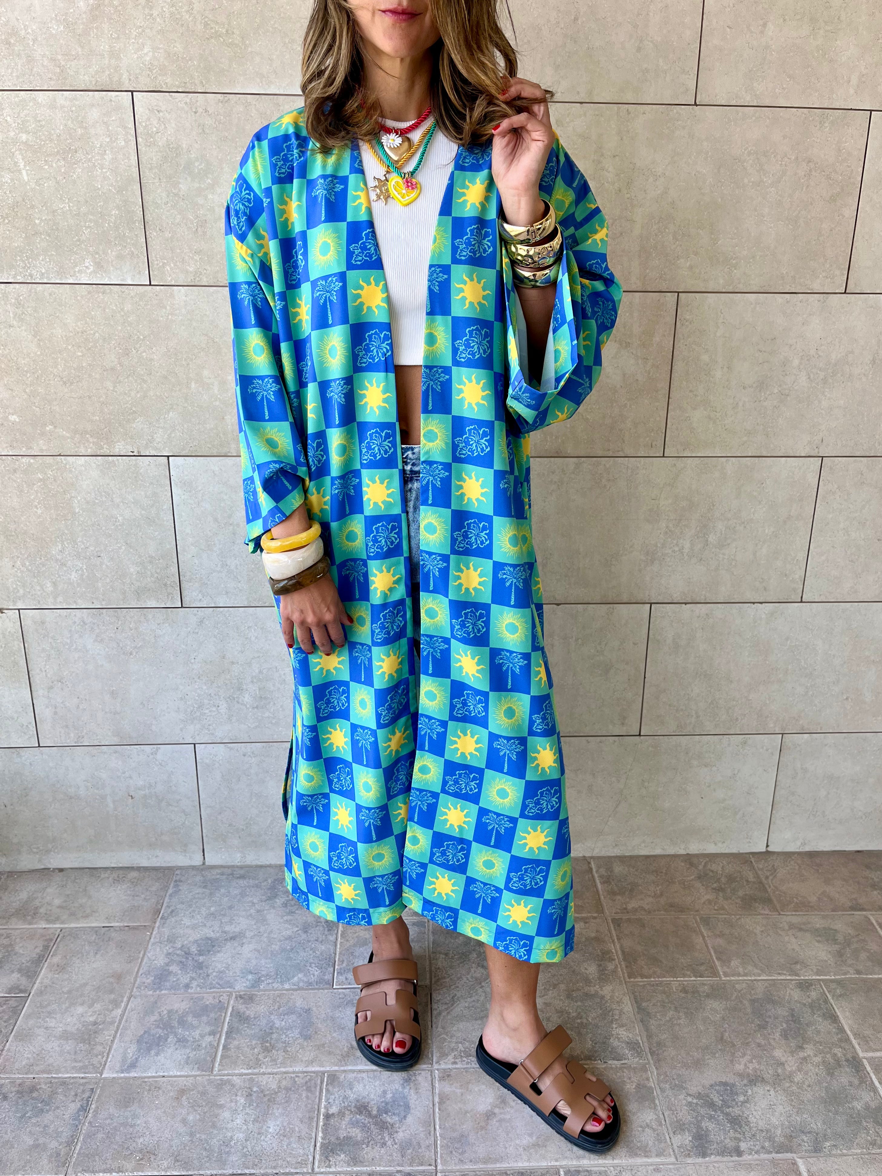 Midnight Printed Rope Kimono