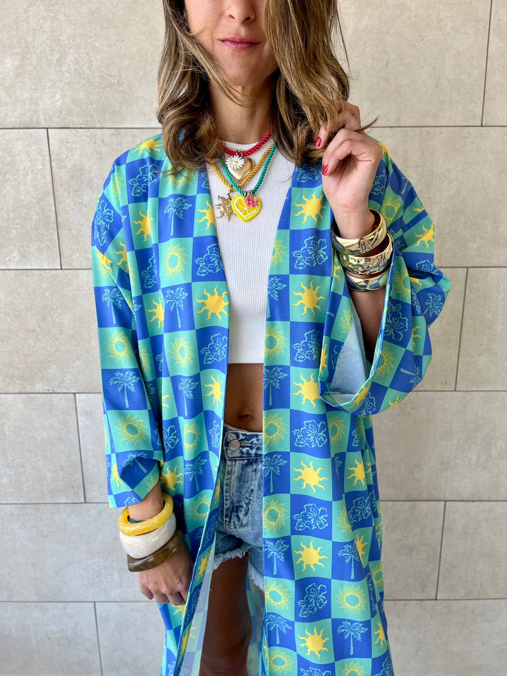 Midnight Printed Rope Kimono