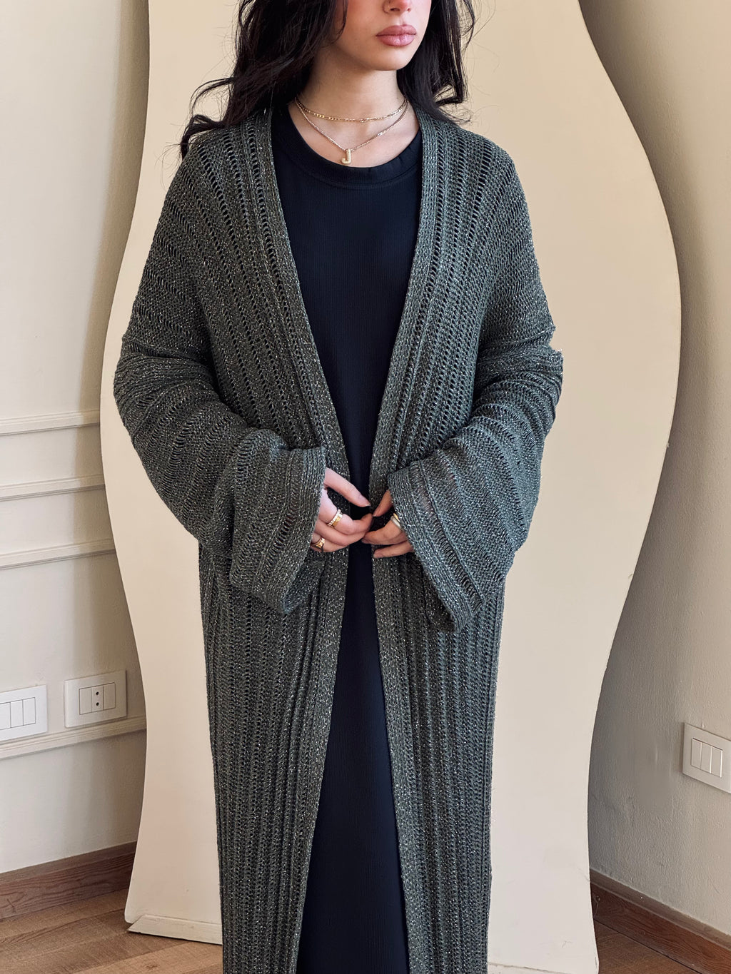 Olive Shine on kimono