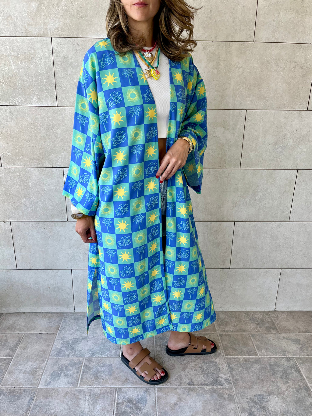 Midnight Printed Rope Kimono