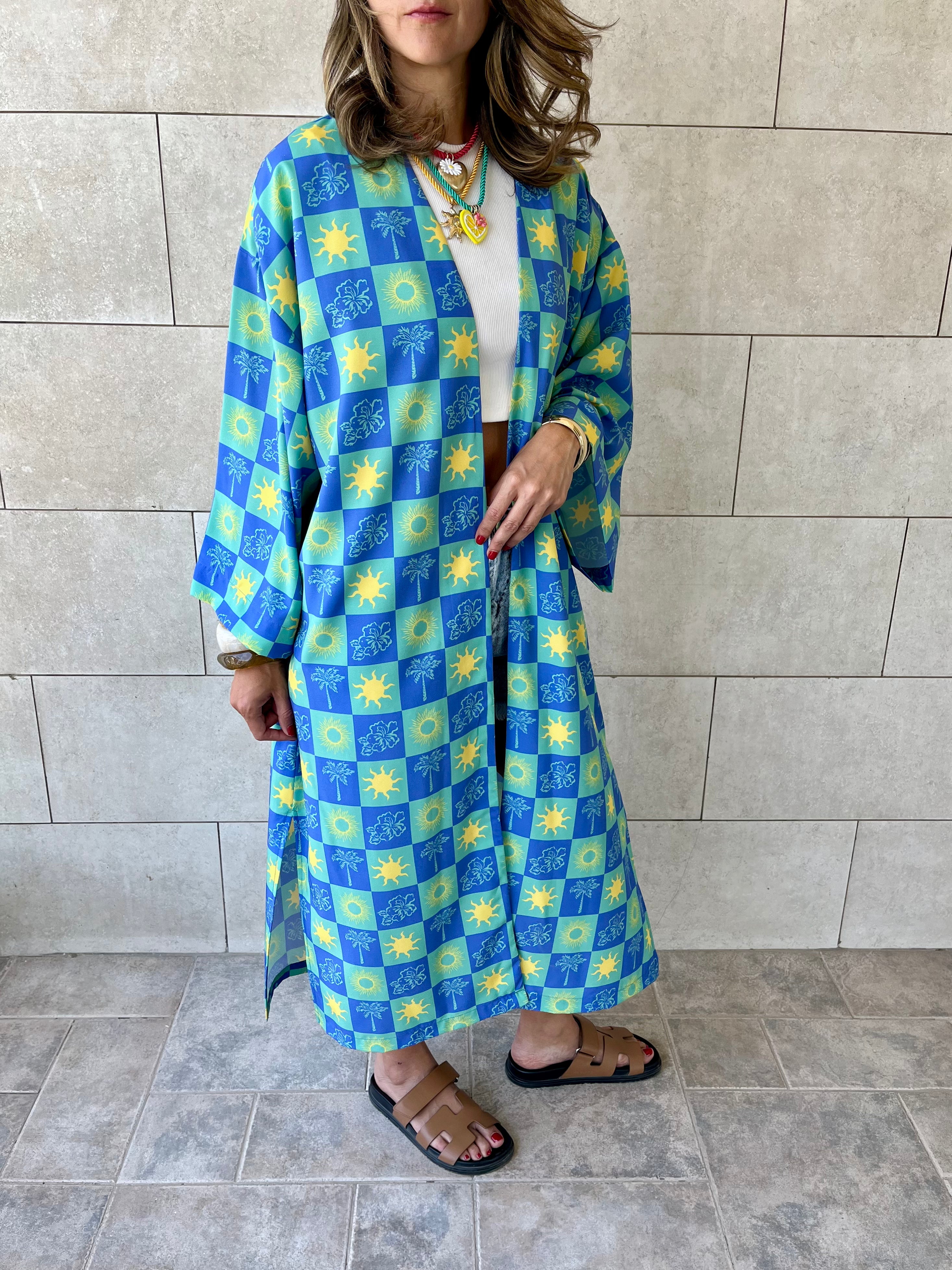 Midnight Printed Rope Kimono