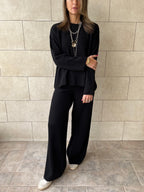 Black Soft Structure Knit Set