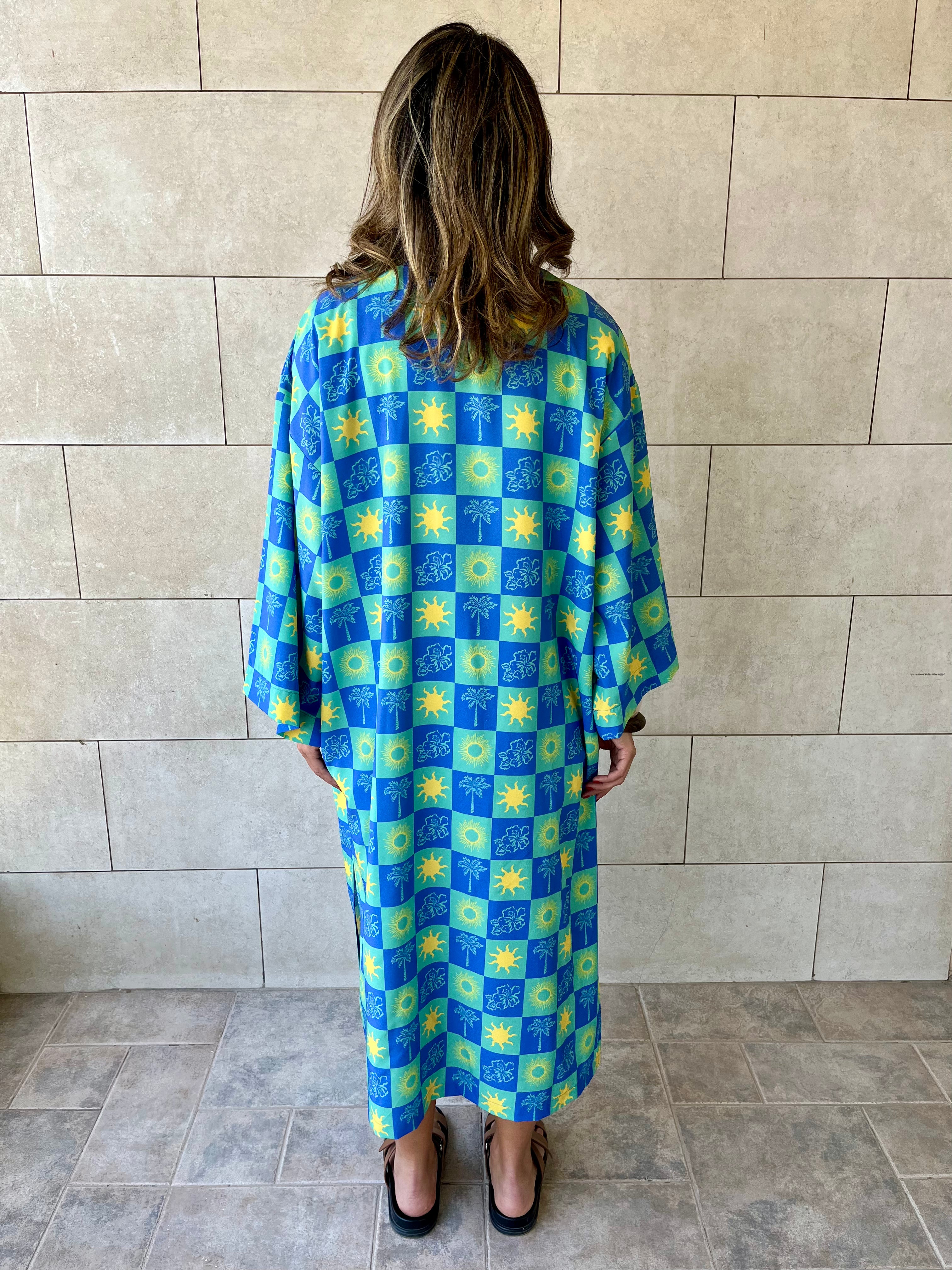 Midnight Printed Rope Kimono