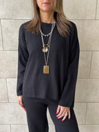 Black Soft Structure Knit Set