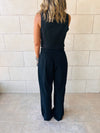 Black Double Waist Band Pants