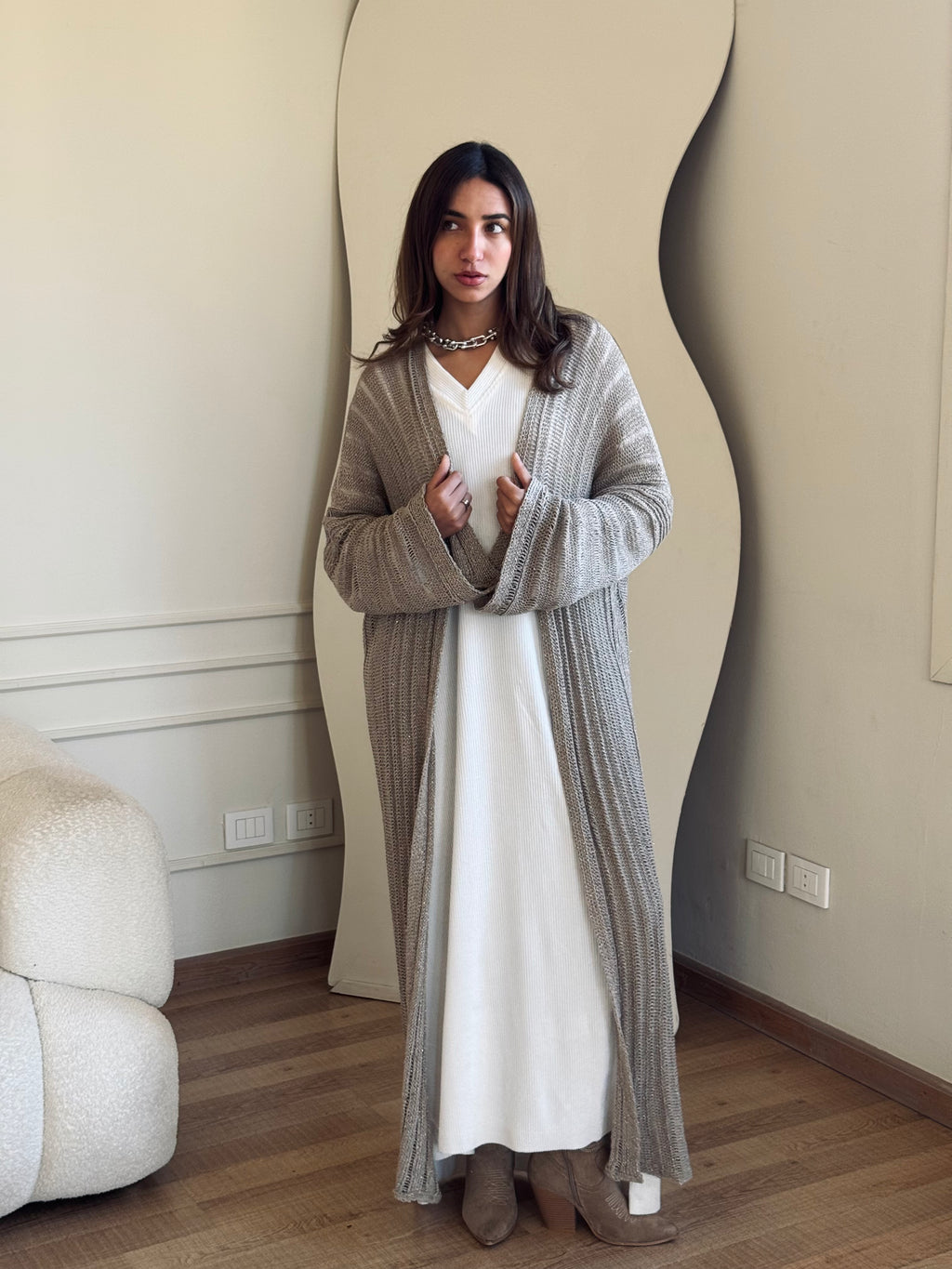 Beige Shine on kimono