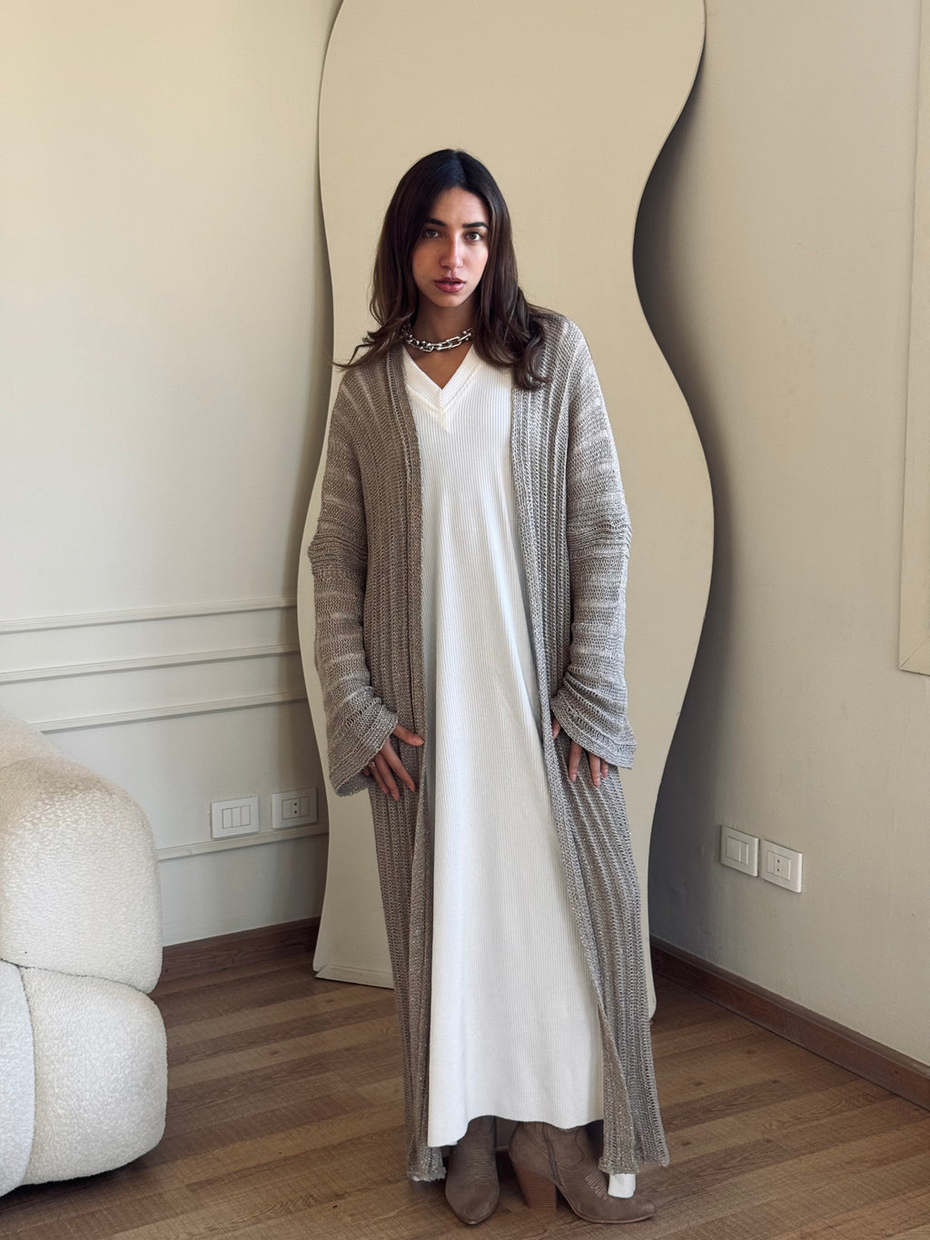 Beige Shine on kimono