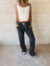 Black Striped Slit Pants