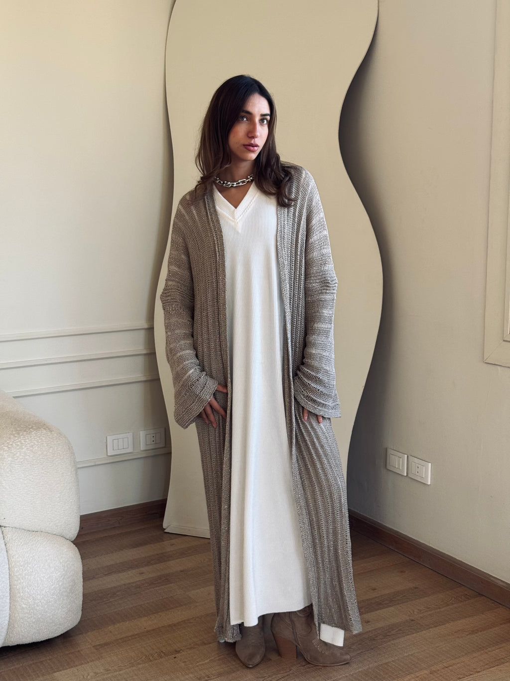 Beige Shine on kimono