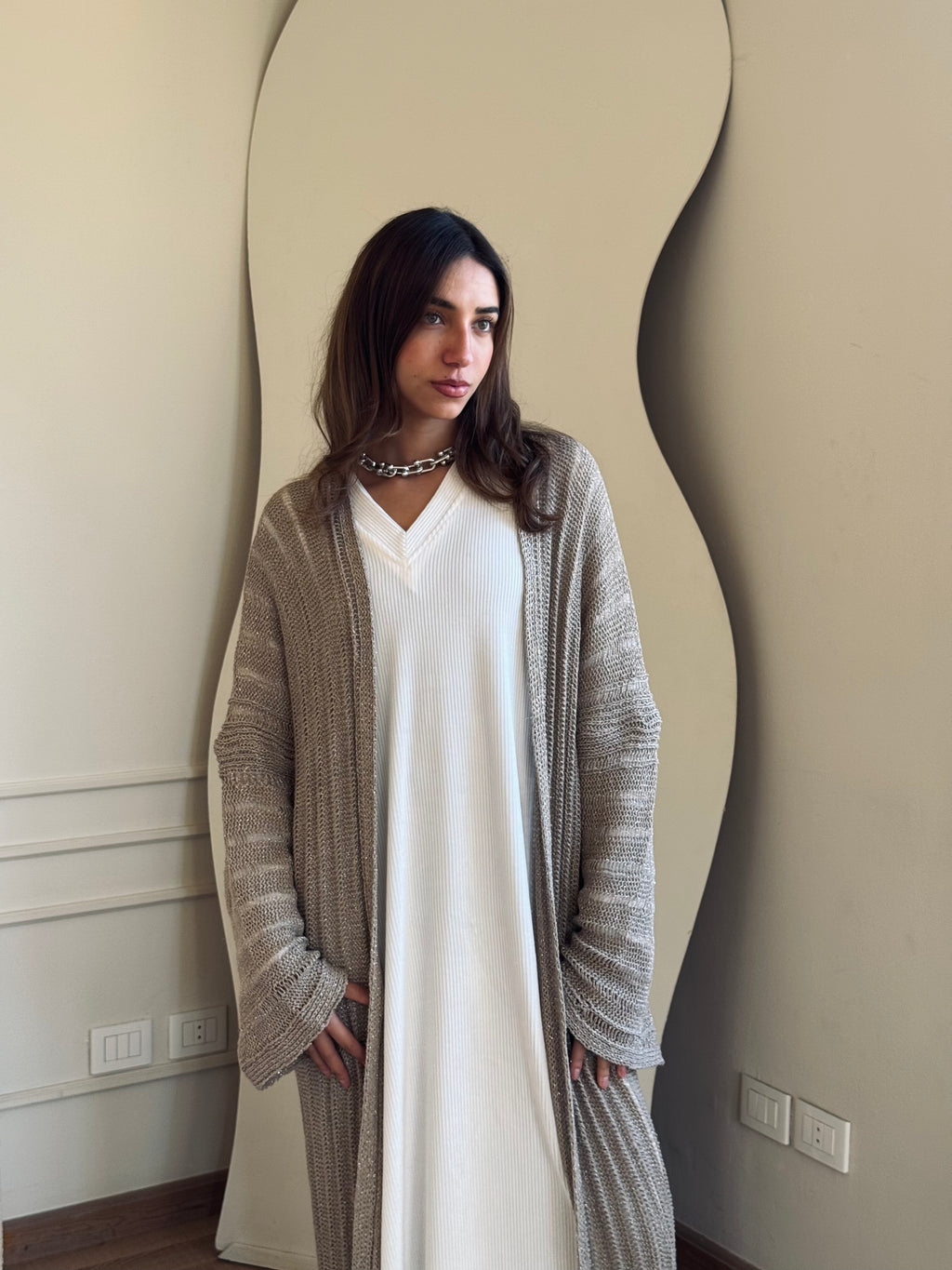 Beige Shine on kimono